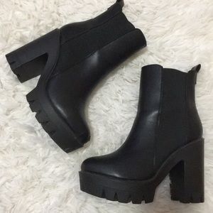 Black platform boots